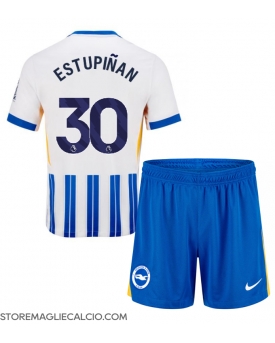 Brighton Pervis Estupinan #30 Maglia Gara Casa Repliche 2024-25 Bambino Maniche Corte